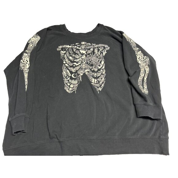 Torrid 3 Pullover Sweatshirt Halloween Glow In The Dark Graphic Skeleton 3X - Picture 1 of 10